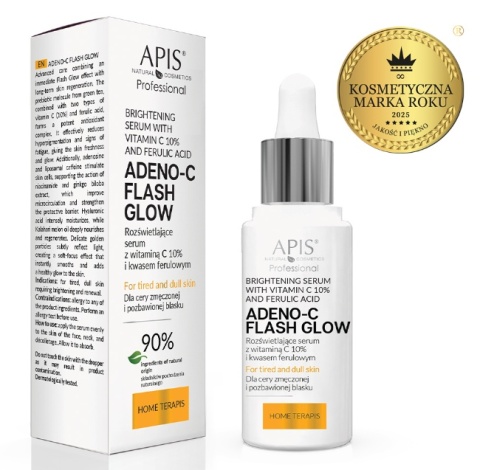 ADENO-C Flash Glow HOME TERAPIS Rozświetlające serum do twarzy z witaminą C i kwasem ferulowym / 30ml