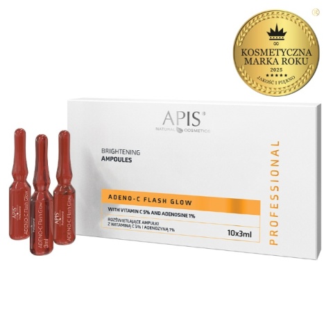 ADENO-C Flash Glow Rozświetlające ampułki do twarzy z witaminą C i adenozyną / 10x3ml